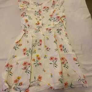 Copper Key Floral Kids Dress - White and Pink